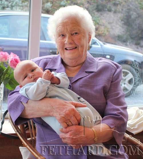 Mrs Bridie Lee, Loughcopple, photographed at the recent Christening of her grandson Jack Lee in Cork. 