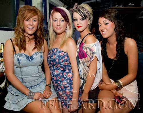Photographed at the X-Factor final in Lonergan's are L to R: Laura O'Gorman, Stacie Grace, Shannon Keating and Amie O'Brien.