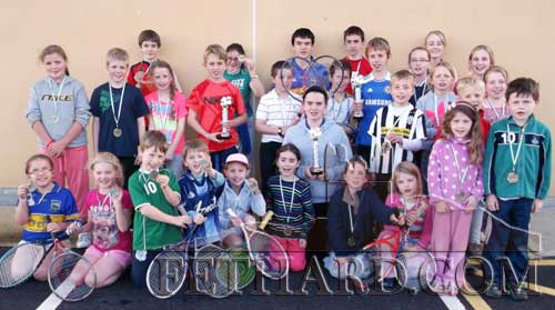 Participants in the recent Tennis Tournament held in Moyglass including winners Laura Stocksborough and Josef O'Connor.
