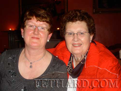 Gemma Burke and Helen O'Keeffe photographed at the Fethard Knitting Group's winter party at Raheen House