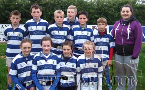 Fethard and Killusty U14 Mixed Tag Rugby Team who competed in the Community Games Finals. Back L to R: Richard Anglim, Peter Wall, Ryan Walsh, Ethan Coen, Evan Looby, Charlie Pearson, Lisa Anglim (coach). Front L to R: Alison Connolly, Laura O’Donnell, Leah Coen and Carrie Davey. 