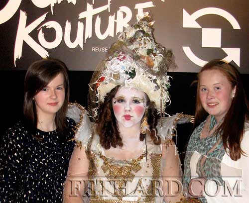 Pictured above L to R: Orla Walsh, Katie White and Louise Fitzgerald, students from Patrician Presentation Secondary School Fethard, who created ‘Arctic Queen’, a dress made from hundreds of plastic milk bottles and other discarded materials. YOUR VOTES are needed from 9am on Monday, April 14, until midnight on Friday, April 25. This voting on ERP Ireland’s Facebook page is important and amounts to 10% of the total votes and is also used in a tiebreaker situation.