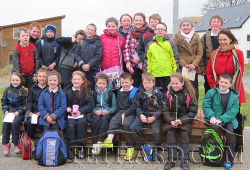 Pupils from Holy Trinity National School Fethard photographed on their visit to the Ecovillage, Cloughjordan, as part of their 'Challenge to Change' project.