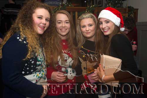 Taking part in the festive fun in Fethard at Christmas were L to R: Katie Whyte, Molly Proudfoot, Niamh O'Meara and Annie Prout.