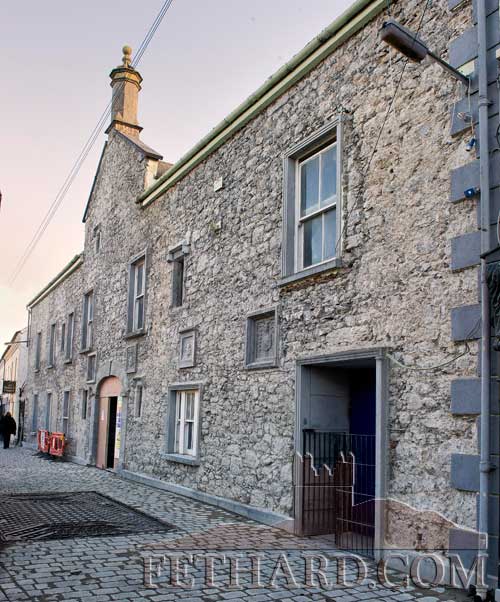 Fethard Town Hall with plaster removed in preparation for a traditional 'lime render' used on similar buildings of its age.