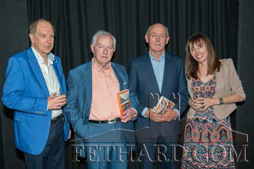Photographed at the launch of John Fogarty's book 'Scenes from and Indian Summer' in the Abymill Theatre, Fethard. L to R: Tony O'Dwyer (Wordsonthestreet Publishers Galway), Michael Coady who launched the book, John Fogarty (author) and Geraldine Burke (Wordsonthestreet Publishers Galway).

