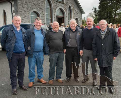 Photographed at the Moyglass Church 25th Anniversary celebrations are some of the workers  involved in the building of the Church 25 years ago. L to R: Niall O'Connell, John Murphy, Martin Hannigan, Marcus Fogarty, Jim Tierney and Tony Kelly.