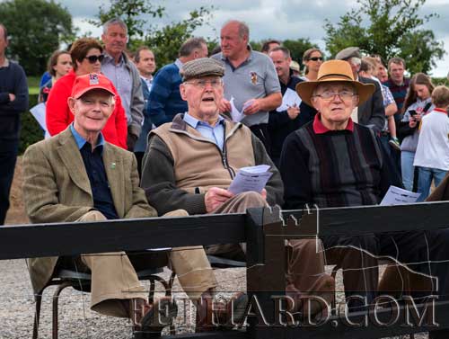 Three long time friends and supporters of the annual Puppy Show photographed at this year's event at Tullamaine, Fethard. L to R: Michael Fitzgerald, Tom Sayers and Tony Newport.