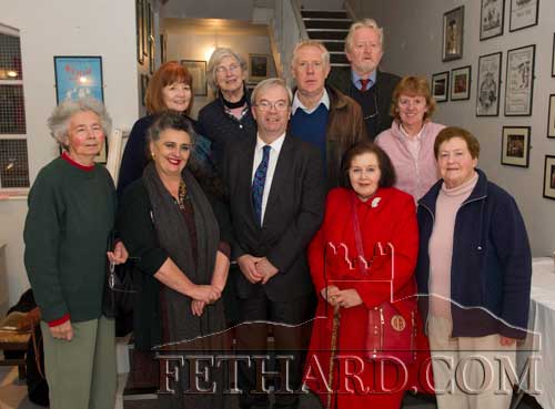 Members of Fethard Historical Society photographed with guest speaker Seán Hogan' at his lecture on ‘D.P. Walsh — A Forgotten Hero of Tipperary’s Decade of Revolution?’ Back L to R: Mary Hanrahan, Ann Lynch, John Cooney, Terry Cunningham, Catherine O’Flynn. Front L to R: Marie O’Donnell, Pat Looby, Seán Hogan, Frances Murphy and Ann Gleeson.