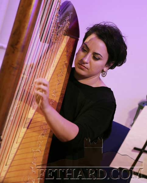 Harpist Gloria Birardi, the senior member of the ‘rising stars’ group that will perform in Fethard on Saturday night