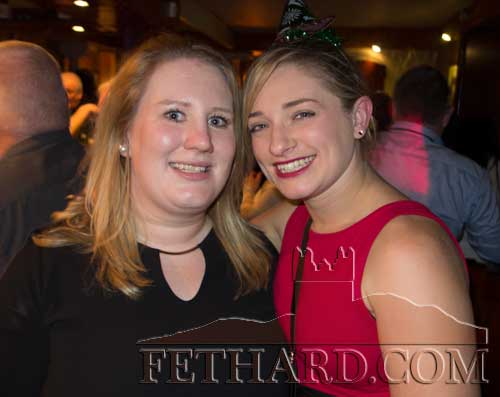 Enjoying New Year's Eve in Lonergan's Bar were L to R: Jacqueline Ryan and Catherine Maher.