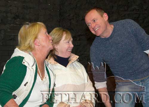 Members of Fethard Players photographed at rehearsal for Fethard Players production of 'Never Too Late" which will be staged in the Abymill Theatre from Monday, March 14, to Saturday, March 19. L to R: Marian Gilpin, Ann Walsh and Keith MacAdhaimh. This year's comedy is produced by Jimmy O'Sullivan.