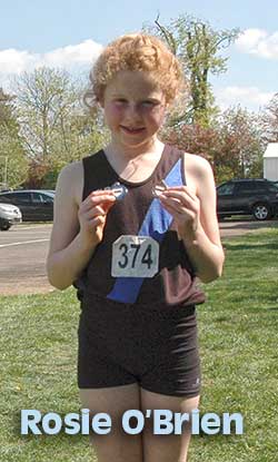Rosie O’Brien who won two medals at the County Tipperary track and field championships in Templemore