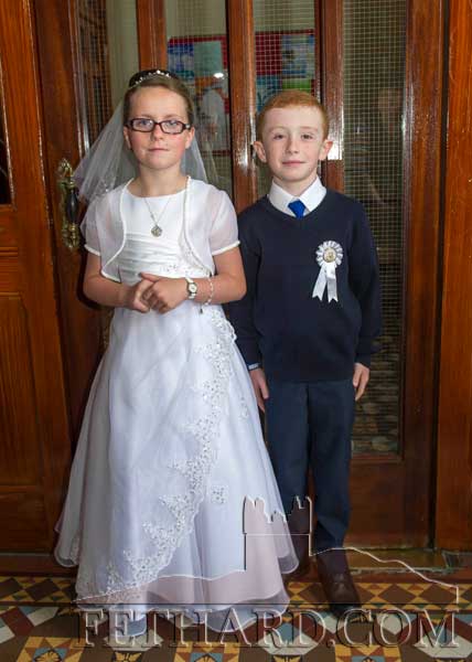 Photographed at the First Communion in Fethard last weekend are L to R: Hayley Lawrence and Cody Bradshaw.