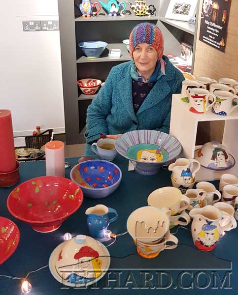 Local potter DÃ³irÃ­n Saurus, Crampscastle, photographed at the Christmas Craft Fair at FHS Experience