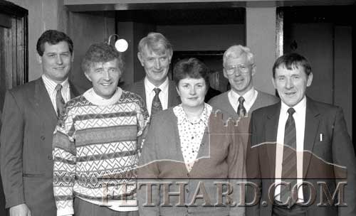 Fethard and Killusty Community Council’s first Ballroom Committee pictured at the official reopening dance held on St. Patrick’s Night, March 17, 1993. L to R: Peter Grant; Vincent Doocey; David O’Donnell; Chris O’Dwyer (RIP); Bobby Phelan and Joe Keane.
