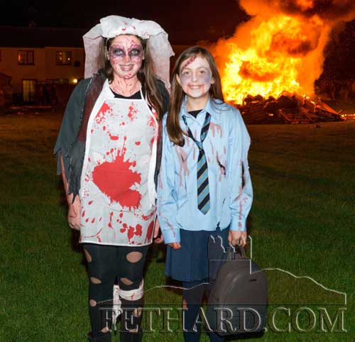 Katie Allen and Lucy Kenny enjoying Halloween in Fethard