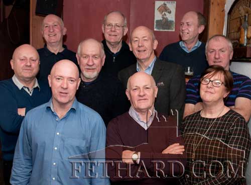John Fogarty photographed with his brothers and sister at his retirement party last weekend. Back L to R: Frank, Jim, Kevin. Middle L to R: Bernard, Pat, John, Tom. Front L to R: Martin, Gerry and Anna. Missing from photo was Joseph, who was unable to attend.