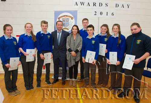 

Photographed at the presentation of VAI (Volleyball Association of Ireland) refereeing Course Certificates by school coaches Helena Walsh and Justin McGree, at Fethard Patrician Presentation Secondary School are. L to R: Laura O'Donnell, Laura Kiely, Keith Morrissey, Mr Justin McGree (coach), Ms Helena Walsh (coach), Darragh Hurley, Robert Hackett, Caoimhe O'Meara, Lucy Spillane and Eric Costin.