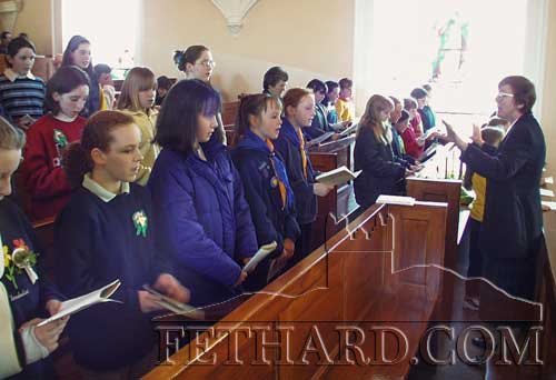 Members of the childrenâ€™s choir on St. Patrickâ€™s Day, 1999.