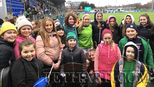 Members of Fethard Girls Rugby Club photographed at Donnybrook in Dublin, where they travelled to support the Irish Ladies Rugby team and their very helpful voluntary coach, Edel McMahon, who works at Fethard Equine Hospital.