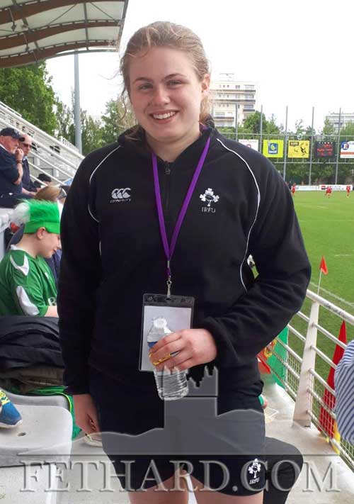Fethard RFC club player Dorothy Wall, who was picked as co-captain of Ireland Womens U18s Sevens team