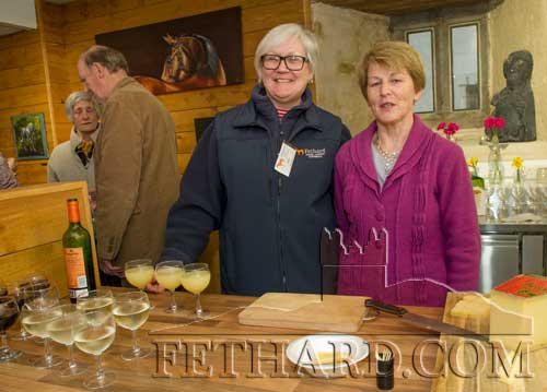 Helping with the catering at the official opening of artist Sophie Carpentieri's â€˜Moody Mareâ€™ exhibition at FHC Experience, Fethard, are L to R: Mollie Standbridge and Mary Healy.
