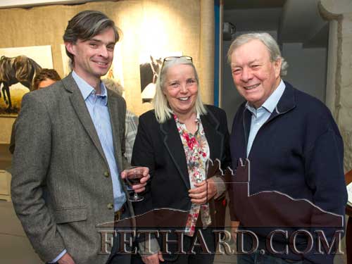 Photographed at the official opening of artist Sophie Carpentieri's â€˜Moody Mareâ€™ exhibition at FHC Experience, Fethard, are L to R: James Reilly, Marion Goodbody and Eddie O'Grady. 