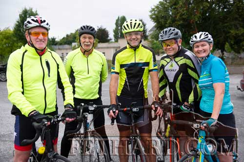 Members of Fethard Pedallers Cycling Club about to head off on a training cycle from Fethard Car Park. L to R: Don O'Connell, Richie Geeves (Ballingarry), Kieran Butler, Jim Horan (Drangan) and Alice Butler.
