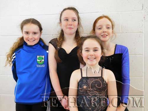 Local athletes who competed in the at recent Community Games Gymnastics County Finals L to R: Kiera Daniels, Aoibheann Collum (silver medal winner), Meadbh Collum and Fiona Barry.