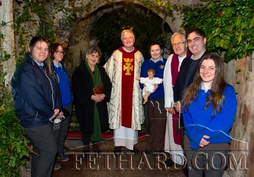 Christmas season got off to a colourful start in the Augustinian Abbey with the â€˜unofficialâ€™ opening of the Christmas Crib on Thursday morning, December 19. Photographed at the Christmas Crib are L to R: Aisling Hennessy, Phoebe Duggan, Ms Pat Looby, Fr. Iggy O'Donovan OSA Prior, Samantha Buckley, Fr. David Fitzgerald OSA, Mr Ian O'Connor and Abi White. 