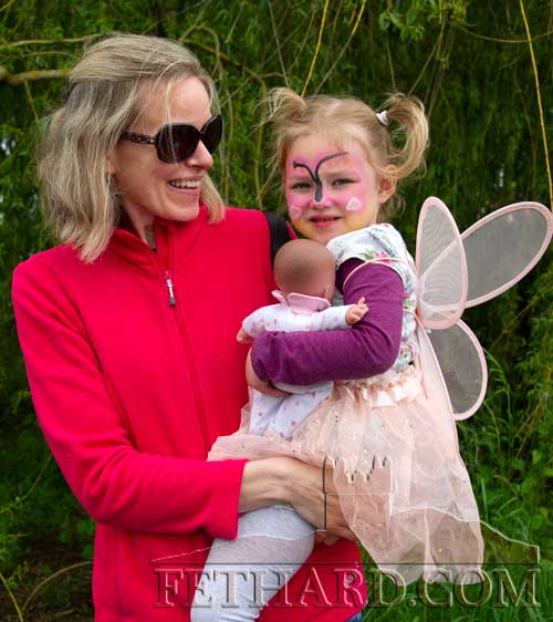 Sinead O'Callaghan holding her daughter Aisling, dressed as a 'Butterfly Fairy' for the Fancy Dress Parade.