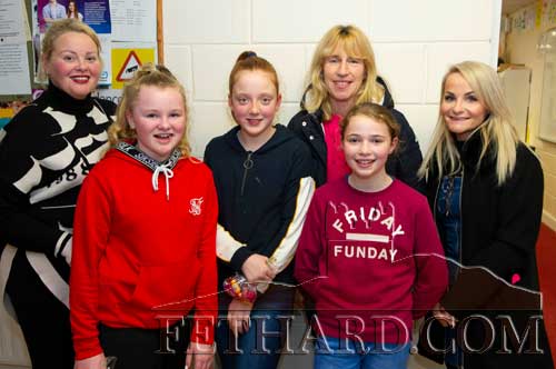 Photographed at Patrician Presentation Secondary School Open Evening on Monday, November 25, are L to R: Jane Ryan, Emily Mai Ryan, Fiona Barry, May Casey, Brianagh Casey and RÃ³isÃ­n Slattery (teacher).