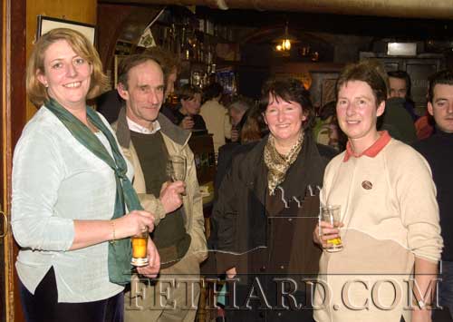 McCarthys Bar, February 26, 2001. L to R: Suzanna Manton, Philip Carroll, Mary Carroll and Maureen Maher