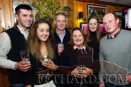 Celebrating New Year's Eve in Fethard are L to R: Billy Bamforth, Emma Walsh, James O'Donnell, Lara Henehan, Nicki Tandy and Gavin Shorten