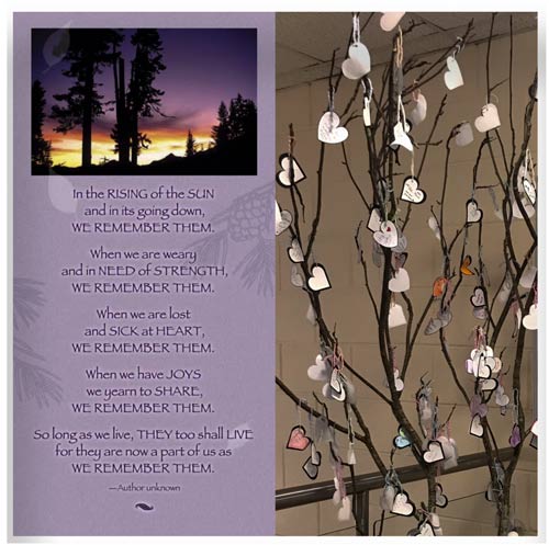 In November we Remember
At Patrician Presentation Secondary School every year a tree branch is placed in the hallway and filled with the names, by both students and staff, of those we have loved and lost in our families and in the community. This week Fr. Liam Everard blessed our Remembrance tree.