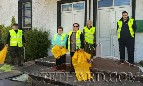 Taking part in the Fethard Tidy Towns Cleanup and Litter Picking are L to R: Brian Sheehy, Chris Brett, Mary Brett, Rosemary Ponsonby and Councillor Mark Fitzgerald.