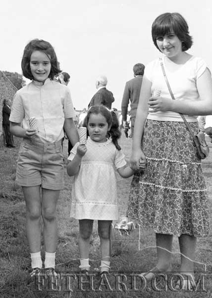 Photographed at the County Senior Football Final in which Galtee Rovers defeated Loughmore by 0-11 to 0-10 in the final played in Fethard on Sunday, August 31, 1980, are L to R: Valerie Wade, Sara Totonchi (Lou Kenrick's daughter) and Gráinne Cummins.