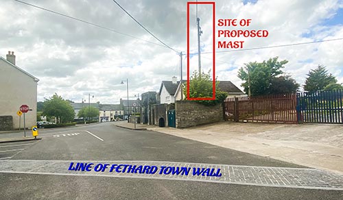 A new planning application has been received by Tipperary County Council for permission to erect a 15-metre-high monopole together with antennae, dishes and other equipment and remove the existing 10m high timber communications pole with antenna at the Eir Exchange, St. Patrick’s Place, Fethard.