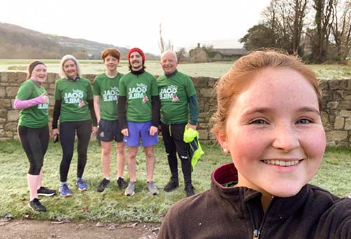 Photographed above are members of the McGrath family taking part in this year's virtual 'GOAL MILE' fundraiser to raise funds for GOAL's life-saving work across Africa, the Middle East and Latin America.