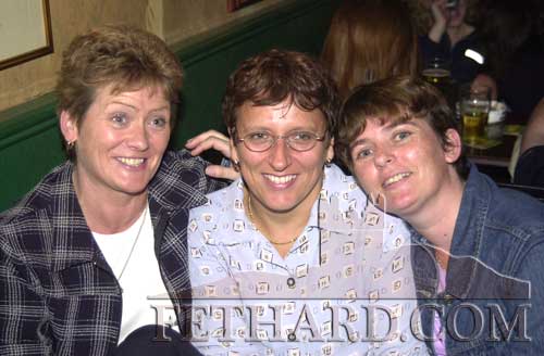 Noreen Morrissey (right) with her two sister-in-laws at Lonergans Bar in June 2000