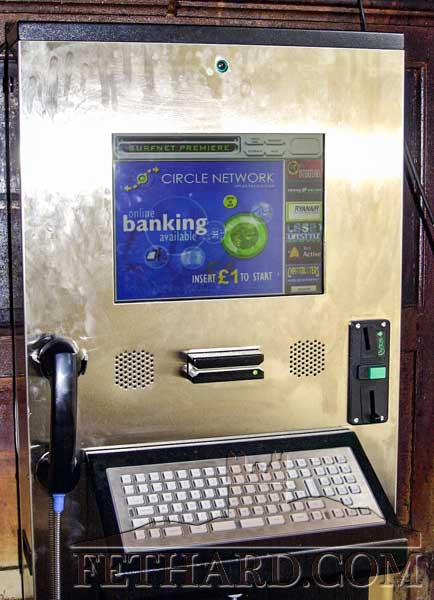 Remember the first 'Online Banking' machines that were installed in pubs, and also offered to send video emails and lots of other services – just insert £1 to start! This one was photographed in Lonergan's Bar in June 2000. 