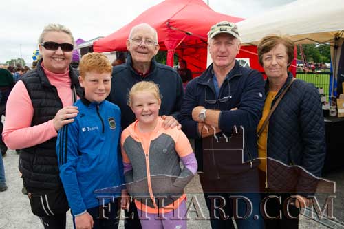 Photographed at Fethard Festival Family Fun Day on Sunday, June 12, are L to R: Jennifer Fogarty, with her son Conor Prendergast, and daughter Hazel Prendergast, Jim Fogarty, Tom Fogarty and his wife Rita Fogarty.