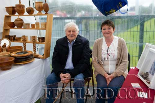Johnny Sheehan and his daughter Phyllis Sheehan at their woodcraft stall
