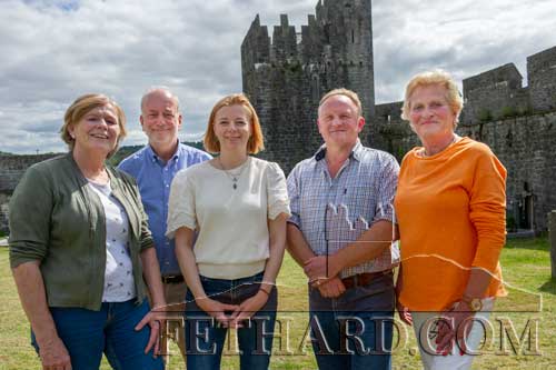 Committee members of the Everard Foundation photographed at their family reunion held in Fethard L to R: Madeleine Everard, Eric Povel and his wife Renée Povel (daughter of Richard Everard) who together planned this trip to Ireland, Harry Everard (Kilsheelan) and Mariette Everard.