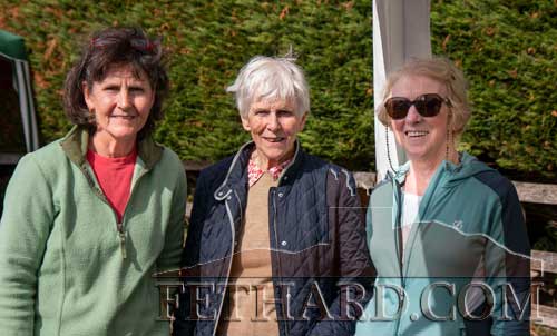 L to R: Bobbi Holohan, Margaret Slattery and Eileen Frewen photographed at O'Donnell's field after the pilgrimage
