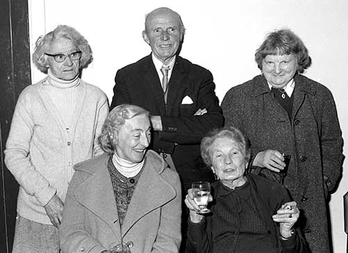 Group photographed at the 1981 Fethard Senior Citizens Christmas Party held in the Tirry Community Centre are Back L to R: ?, John Halpin, Kathleen Walsh. Front L to R: Agnes Allen and Josie Kenny.
