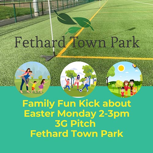 Hope everyone is having a lovely Easter Weekend? Fethard Town Park are opening their 3G Pitch on Monday afternoon from 2pm for families to come along and play, kick a football or work off those 'chocolate eggs'. Just pop up to the park and enjoy. All welcome and Happy Easter!