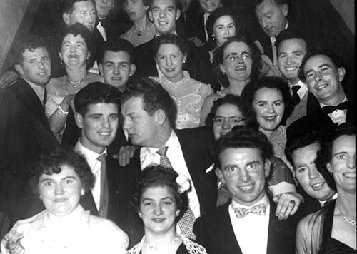 This group were photographed at a Dance held in Fethard Town Hall on the steps leading up to the dance on the first floor. The group includes: Sean Walsh, Paddy Ryan (Killusty), Mrs Long, Pat Walsh, Pat O'Sullivan, Stella and Jim Kenny. Maybe some readers will identify some of the other faces and let us know?