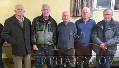Photographed at Fethard Historical Society's lecture 'Fethard Military Barracks and the Revolution' by Niamh Hassett, held in Fethard ICA Hall on Tuesday, December 6, 2022, are L to R: Tom Clancy, Jim Egan, Patrick Kilfeather, Tommy O'Brien and Martin O'Shea